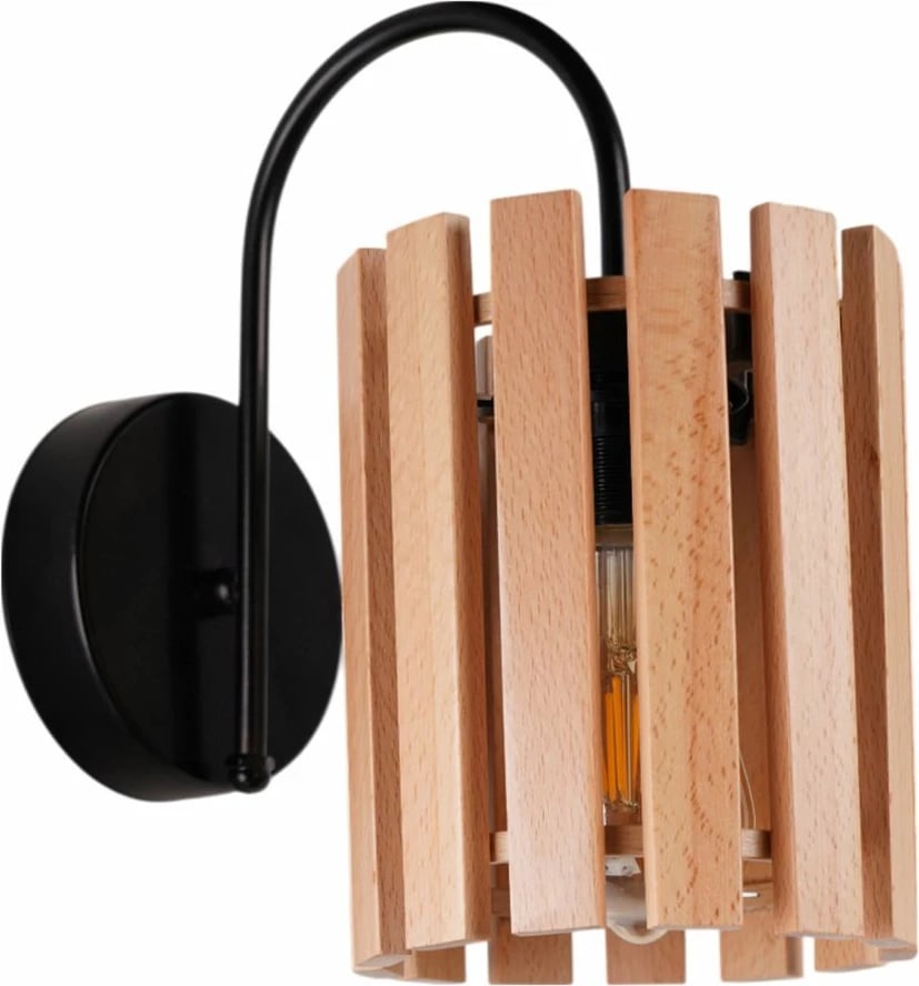 Llambë muri Opviq, ngjyrë lisi dhe e zezë, 9075-1A Llambë muri Opviq, ngjyrë lisi dhe e zezë, 9075-1A