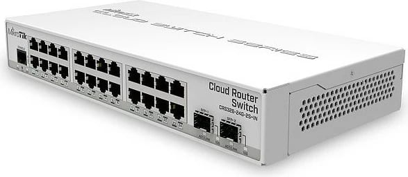 Switch MikroTik CRS326-24G-2S+IN, Managed, Gigabit Ethernet, PoE, Rack mounting, Bardhë