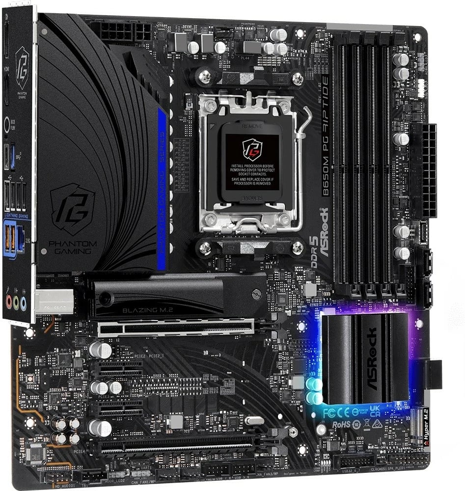 Pllakë amë ASRock B650M PG Riptide, Socket AM5, DDR5, micro ATX, e zezë