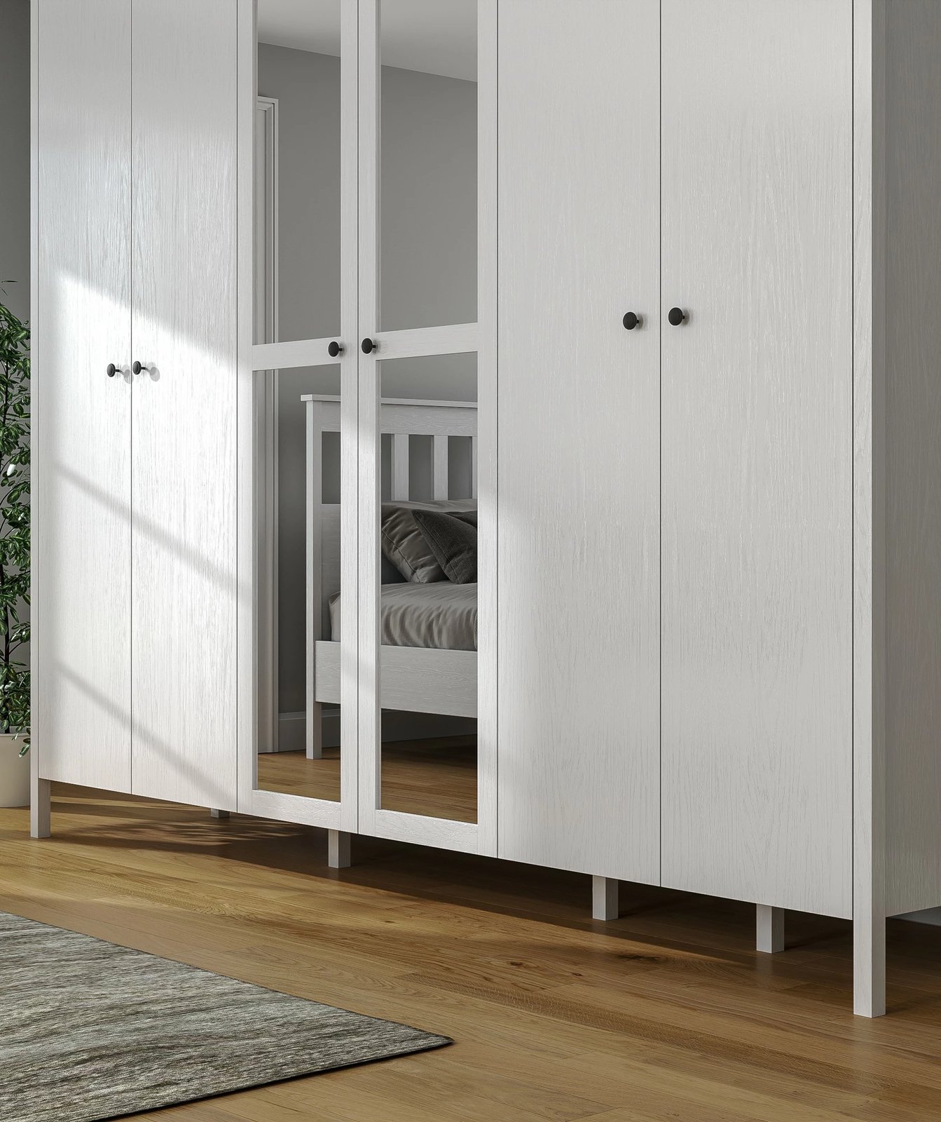 Dollap garderobe Skye Decor, FRN-20020, ngjyrë druri dhe e bardhë