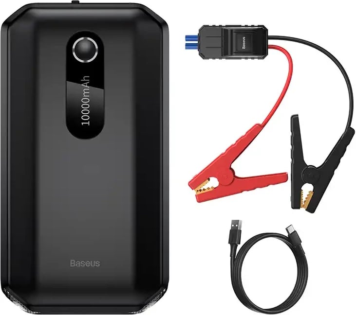Jump starter Baseus CGNL020101, 10000mAh, 1000A, USB, e zezë