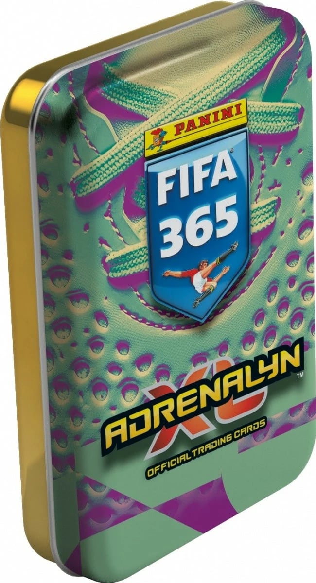 Set kartash koleksionuese Panini FIFA 365 Adrenalyn XL 2026, mini kuti metalike, 4 pako, 2 karta edicion i limituar