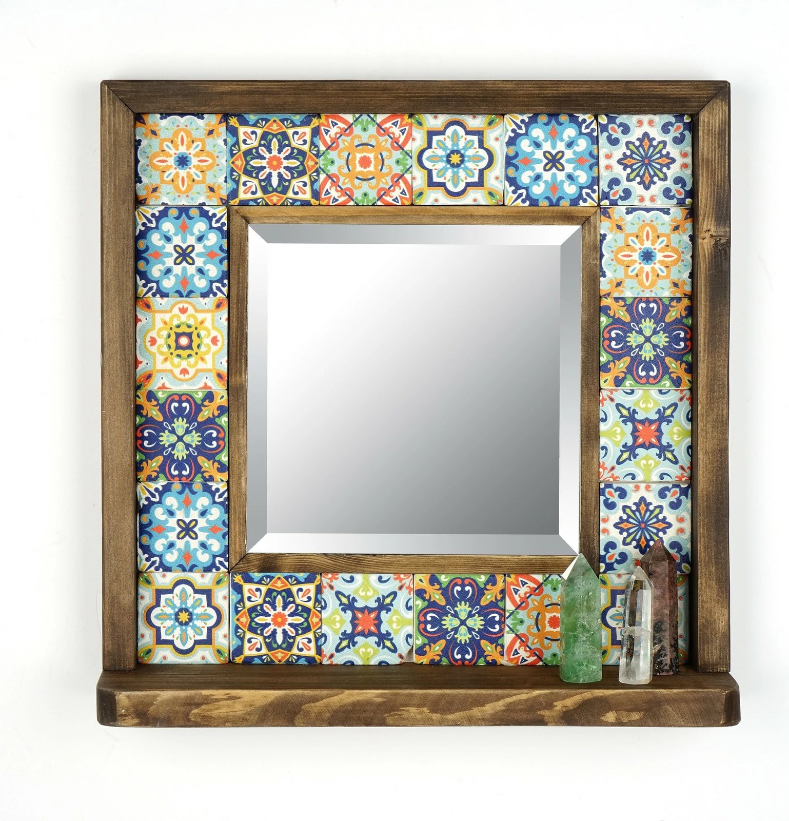 Pasqyrë Hanah Home, Sto016, kornizë druri pishe, shumëngjyrëshe