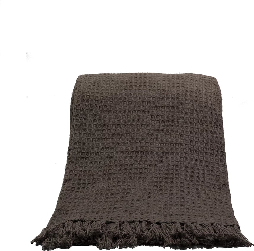 Batanije dekorative Pique, pambuk-poliester, 130x170cm, ngjyrë gri-moka