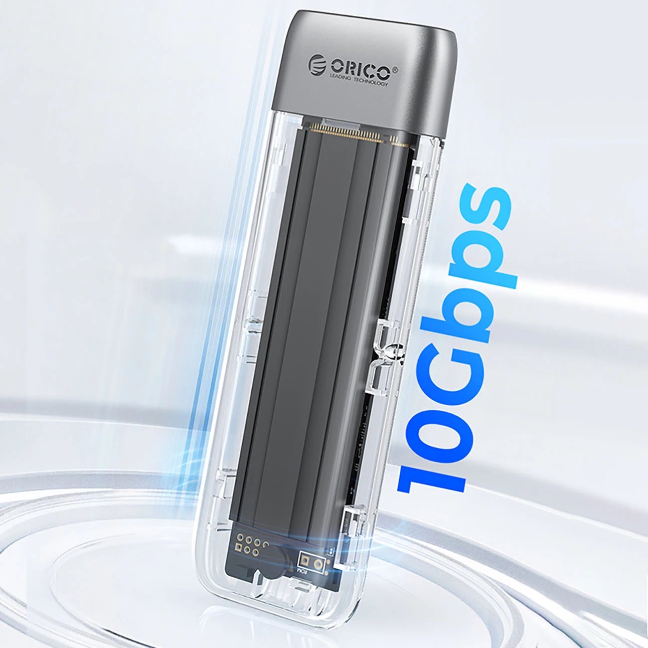 Kasë Orico TXM2-C3 për M.2 NVMe, USB-C 3.2, 10Gb/s, Transparent
