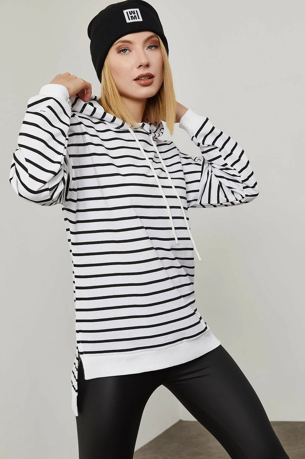 Bluze e trashë për gra, Jumeon, X2014, e zezë, e bardhë