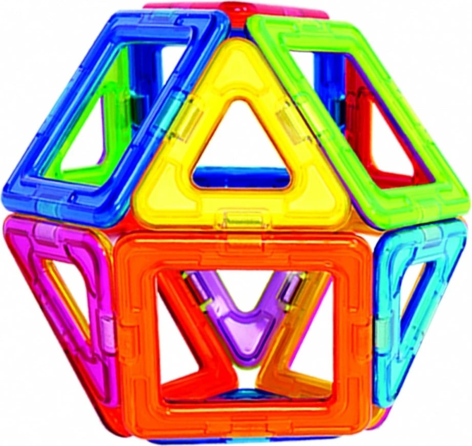 Set blloqe magnetike, Magformers BASIC 14 005-701003, 14 copë, për moshat 3+, shumëngjyrëshe