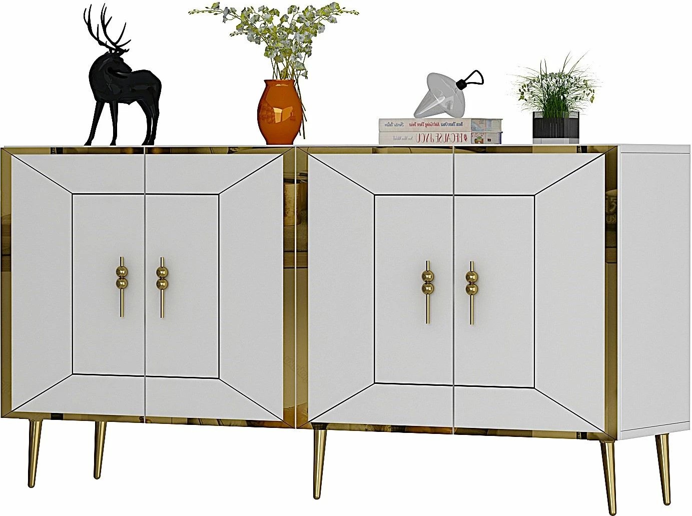 Konsol Skye Decor, Arno KB150, e bardhë, e artë