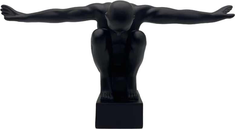 Figurë dekorative LEKO, polirezine, e zezë, 17.3x13.3x33.4cm