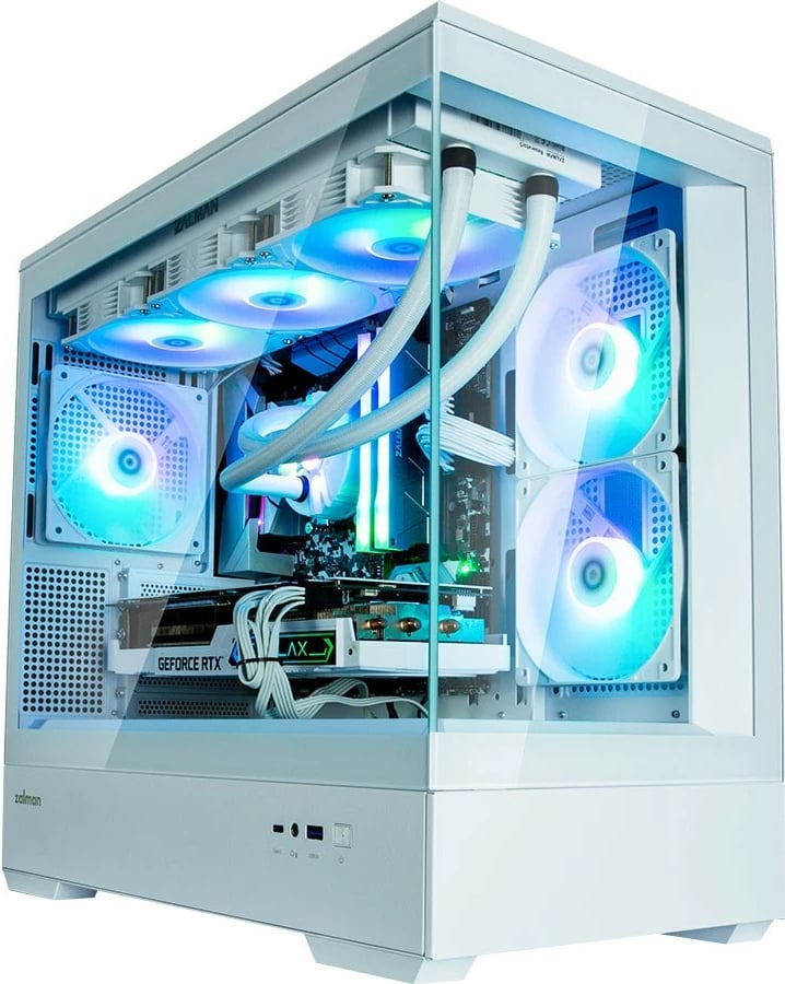 Kasë Zalman P30 White V2, Mini Tower, ARGB, Micro ATX, xham i temperuar, e bardhë Kasë Zalman P30 White V2, Mini Tower, ARGB, Micro ATX, xham i temperuar, e bardhë