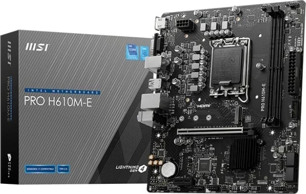 Pllakë amë MSI PRO H610M-E, Intel H610, LGA 1700, micro ATX