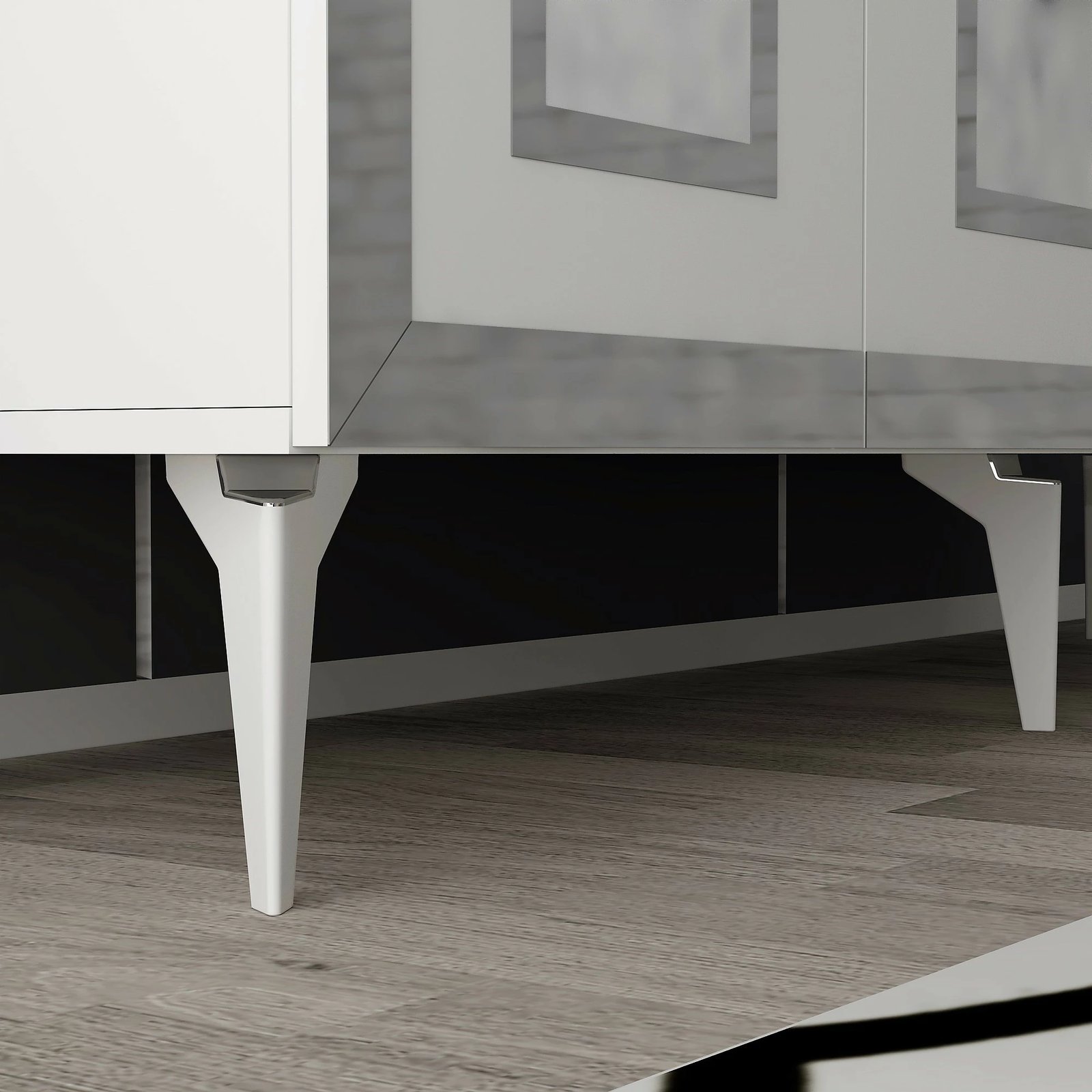 Konsol Skye Decor, e bardhë, argjend