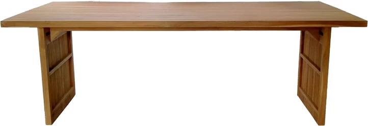 Set tavoline me karrige Kalie-Zibra 7 copë, hije natyrale-bezhë, 220x100x75cm