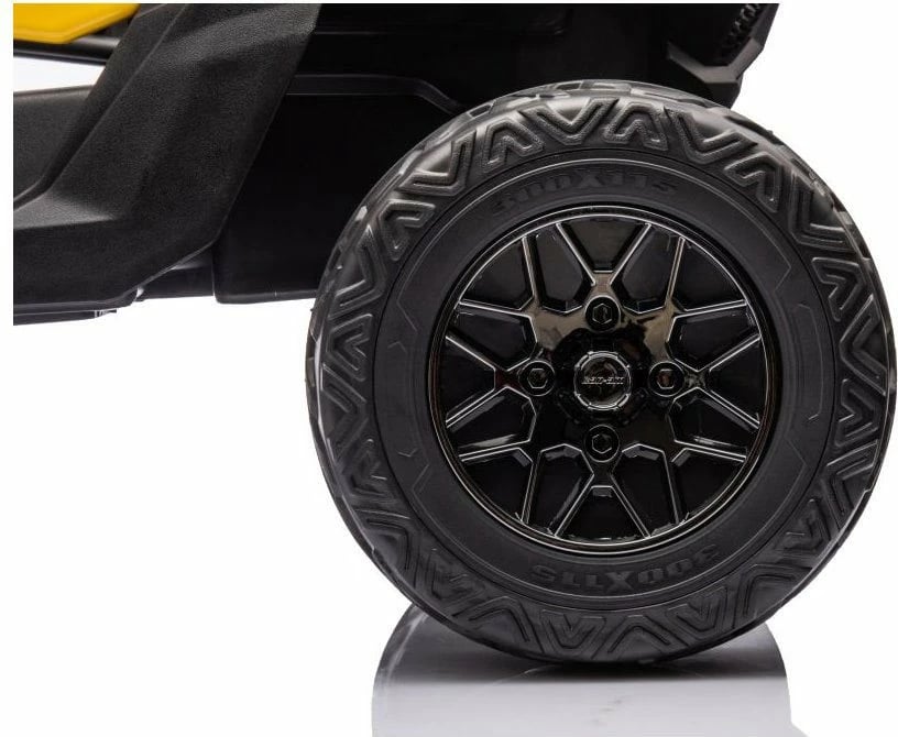 veturë elektrike për fëmijë, BABY MIX, Buggy Hornet, 12V 4.5Ah, 2x25W, MP3/USB/SD/Bluetooth me telekomandë, drita LED, rrota EVA, sedilje lëkure, e verdhë