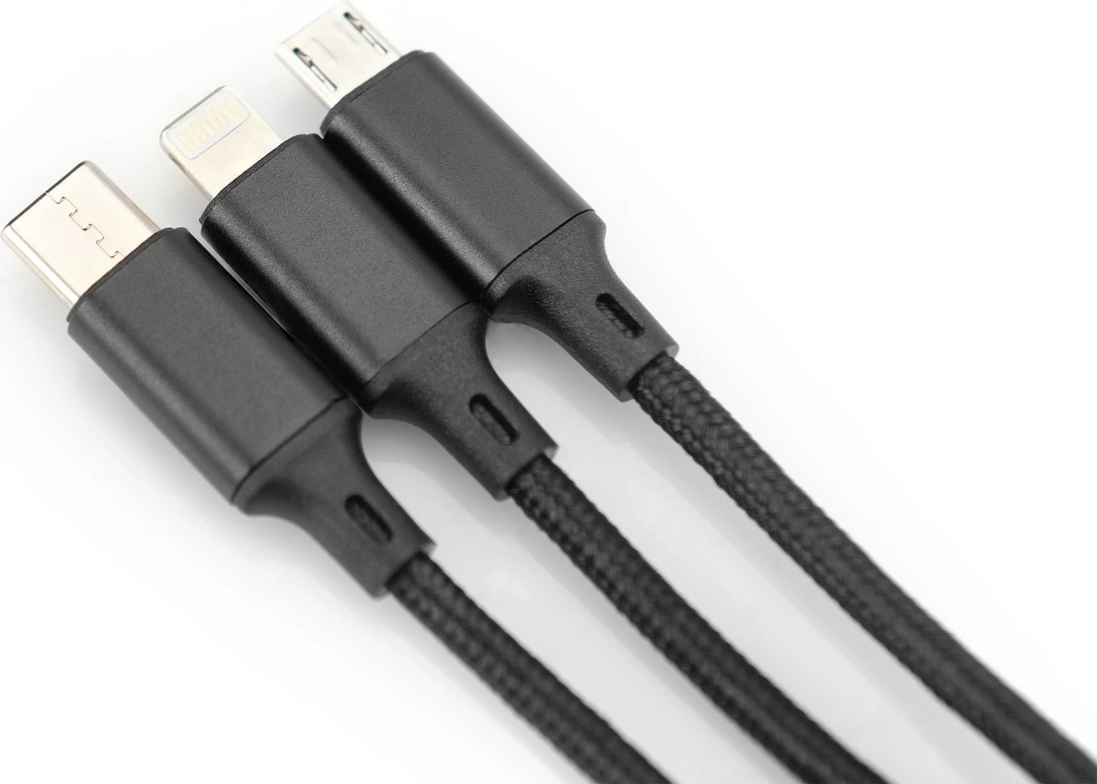 Kabllo karikimi 3-në-1 Digitus, 1 m, USB A, USB C, E zezë Kabllo karikimi 3-në-1 Digitus, 1 m, USB A, USB C, E zezë