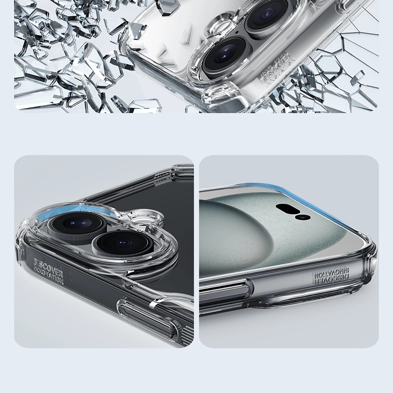 Mbështjellës Nillkin Nature Pro për iPhone 16, transparent dhe bardhë