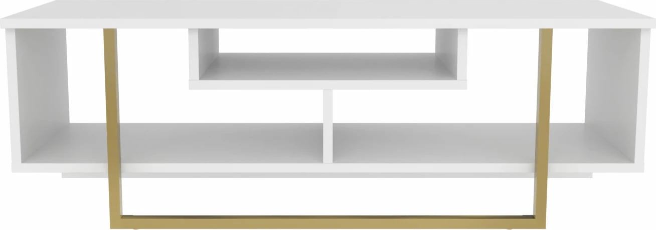 Komodë TV Hanah Home, Asal 120, ngjyrë ari dhe e bardhë