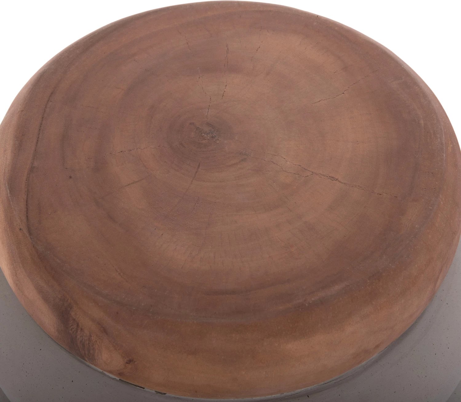 Tavolinë anësore PUFFAT, fibër-cement gri, sipërfaqe dru tik, FH18172.03, 45x46cm