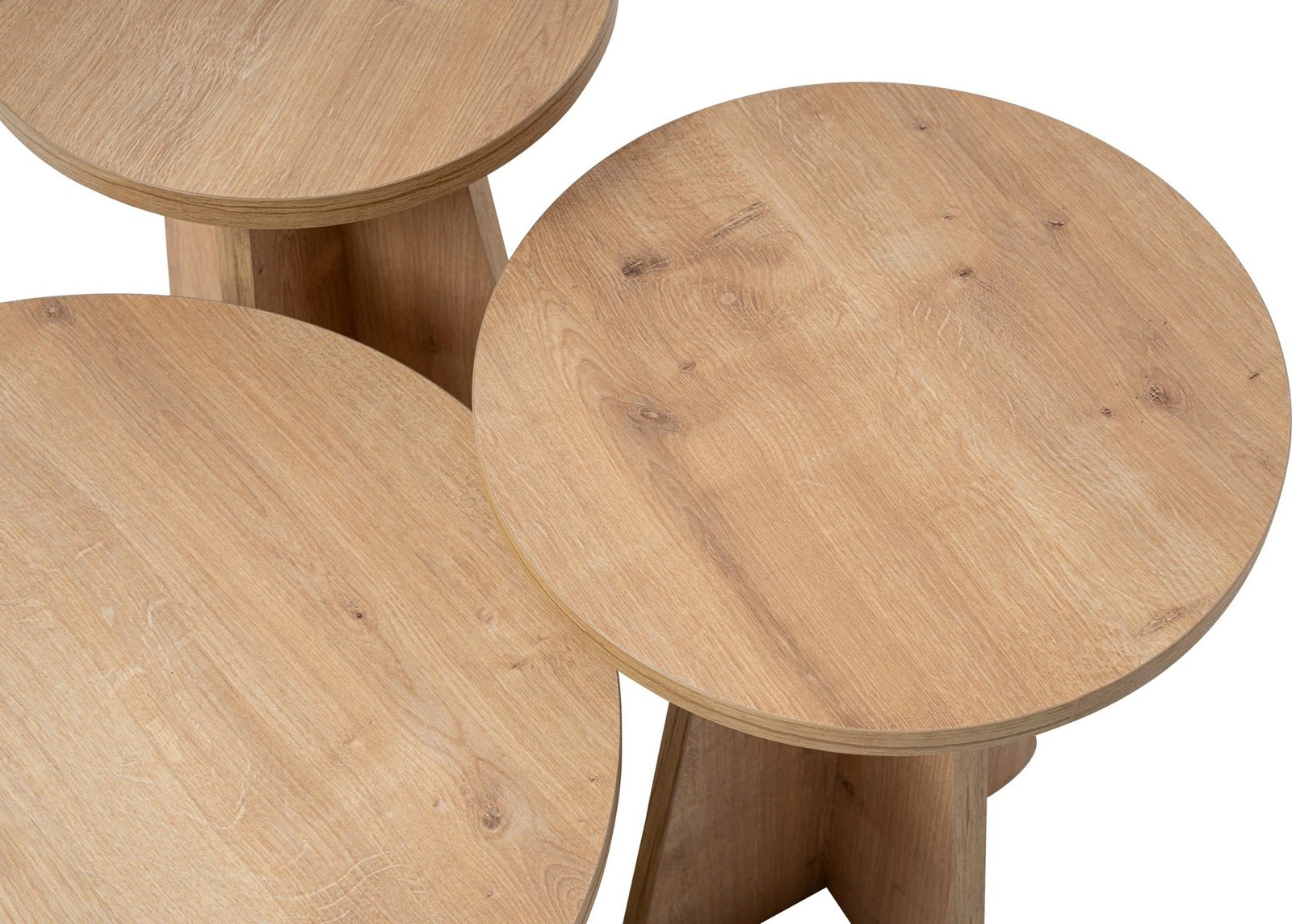 Set tavolinash të vendosshme (3 copë), Nordure, Lume - ngjyrë lisi Sapphire