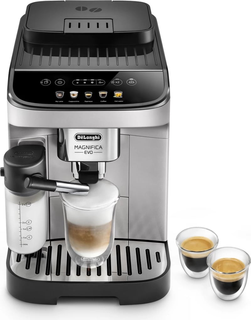 Makineri kafe automatike e plotë, De'Longhi Magnifica Evo ECAM290.61.SB, me mulli të integruar dhe shkumues qumështi, silver