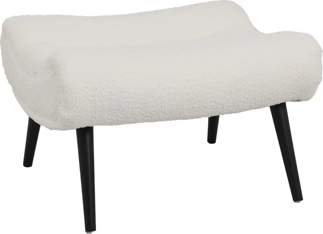 Stool - tabure, pëlhurë boucle e bardhë, 68x58x40cm