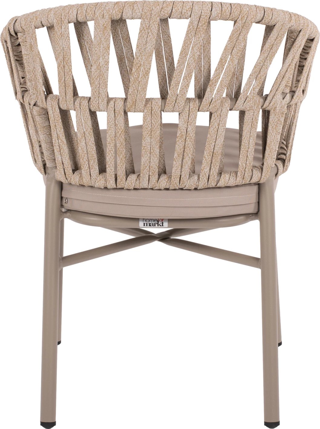 Karrige alumini, ngjyrë mocha e lehtë dhe litar bezhë, 57x56x78 cm, FH5857.03