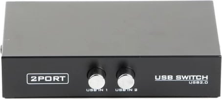 Switch USB për printer 2-nga-1, Gembird DSU-21, 2x USB Type-B në 1x USB Type-A, e zezë