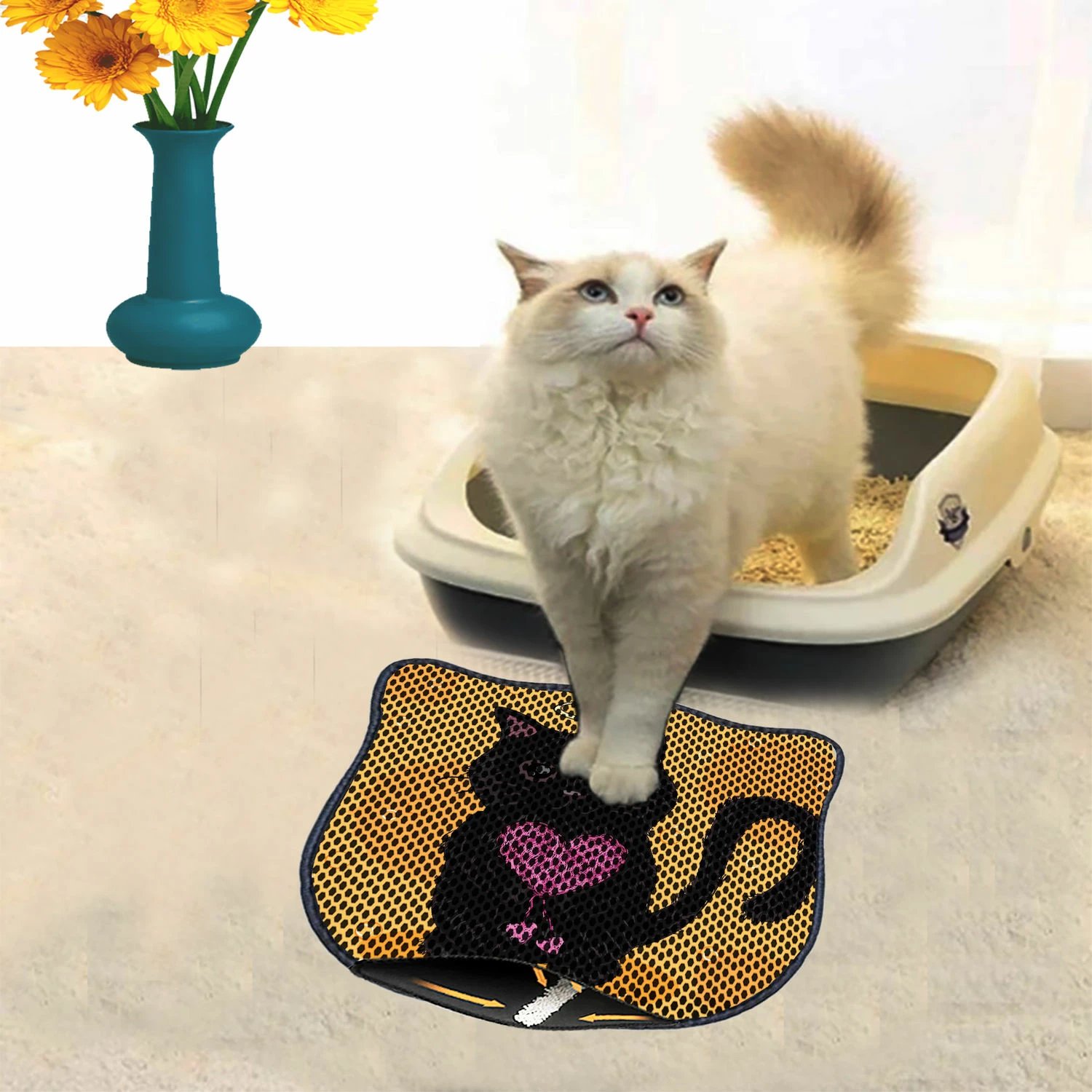 Tapet për rërë mace, shumëngjyrësh, Kdkafa0253