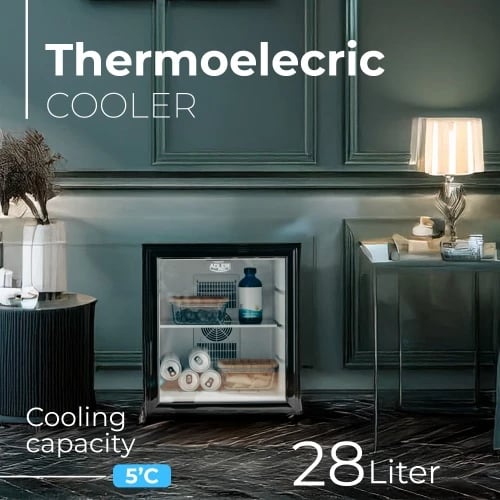 frigorifer termolelektrik Adler AD 8088 28 L derë xhami raft xhami LED i brendshëm 100-240V i zi frigorifer termolelektrik Adler AD 8088 28 L derë xhami raft xhami LED i brendshëm 100-240V i zi