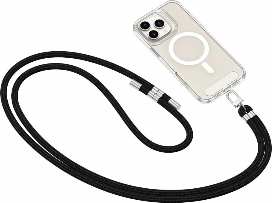 Rrip crossbody për celular Tech-Protect C7S, i zi, me 2 adapterë