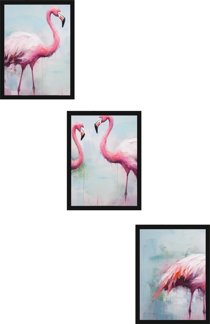 Pikturë dekorative me kornizë MDF (3 copë), Wallity, Huhu475S, 20x30cm