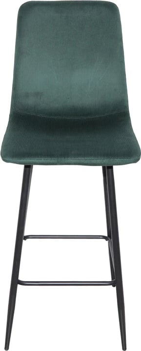 Karrige për bar Grato, stof ulliri, këmbë metalike të zeza, 43.5x55x114cm