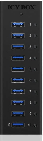 Hub USB aktiv IcyBox IB-AC6110, 10 porta, USB 3.0, i zi