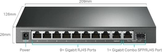 Switch TP-LINK TL-SG1210MPE, 8 porte PoE+, 10 porte Gigabit, Desktop, i zi