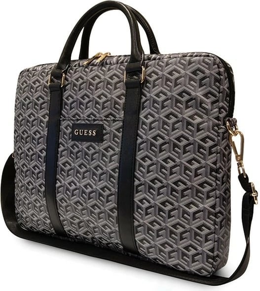 Çantë laptopi Guess GCube Stripes GUCB15HGCFSEK GUE002880 16" rrip shpatullash i heqshëm shumë ndarje e zezë