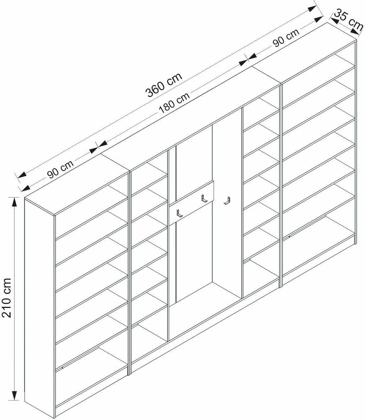 Stendë korridori Skye Decor, e bardhë, 360x210x35cm