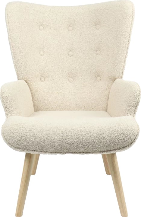 Karrige Fluffy, pëlhurë teddy, krem-natyrale, 75x69x96cm