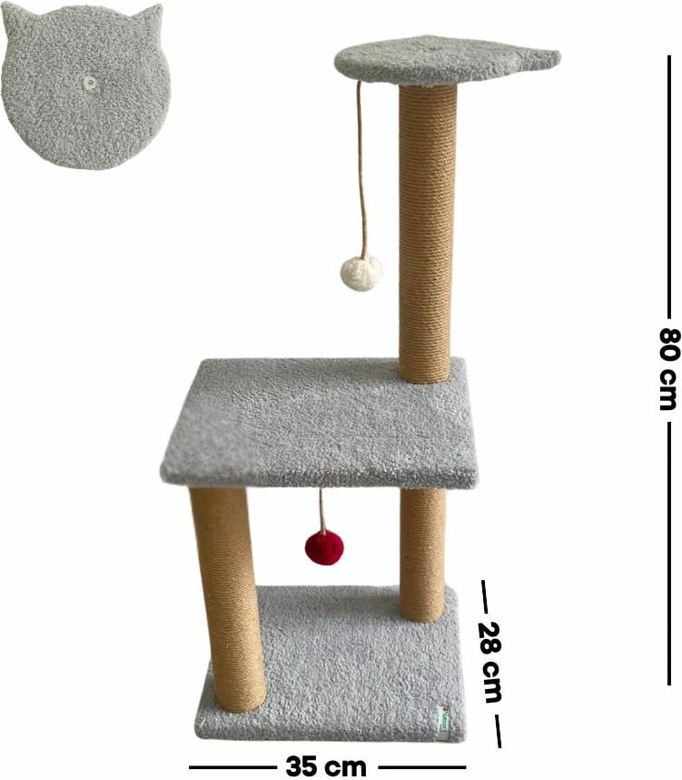 Dërrasë gërvishtëse për mace, Tina 2, ngjyrë gri