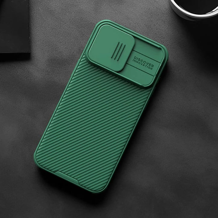 Mbështjellës Nillkin CamShield Pro Magnetic për iPhone 15 Plus, me kapak kamere, i zi