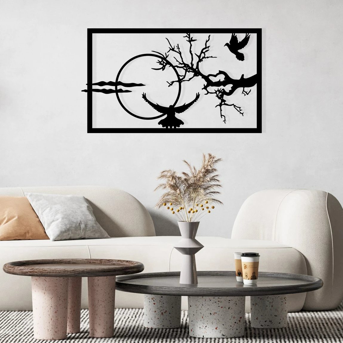 Aksesor dekorativ metalik për mur, Wallity, ngjyrë e zezë