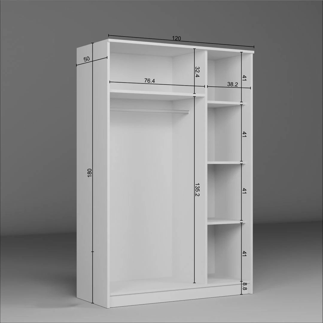 Dollap për rroba, ngjyrë e bardhë, Skye Decor Kardelen 1600-101