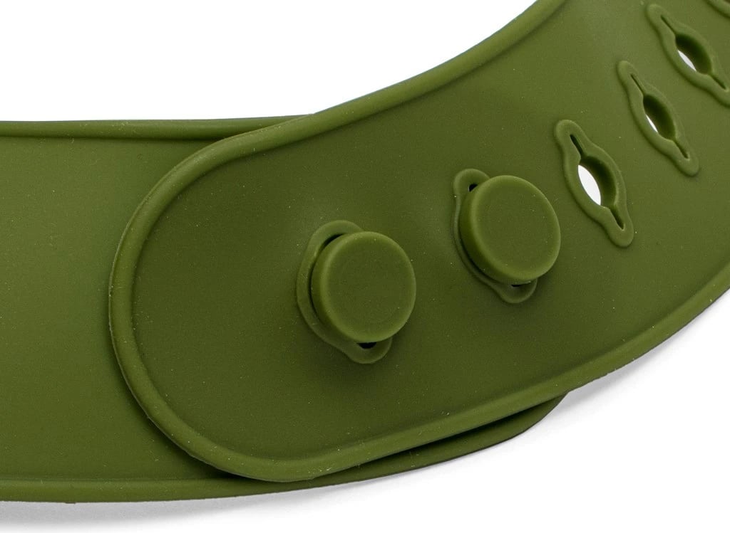 përparëse silikoni bebe, New Baby, Trendy, 28x22 cm, BPA-free, me xhep, jeshile ulliri