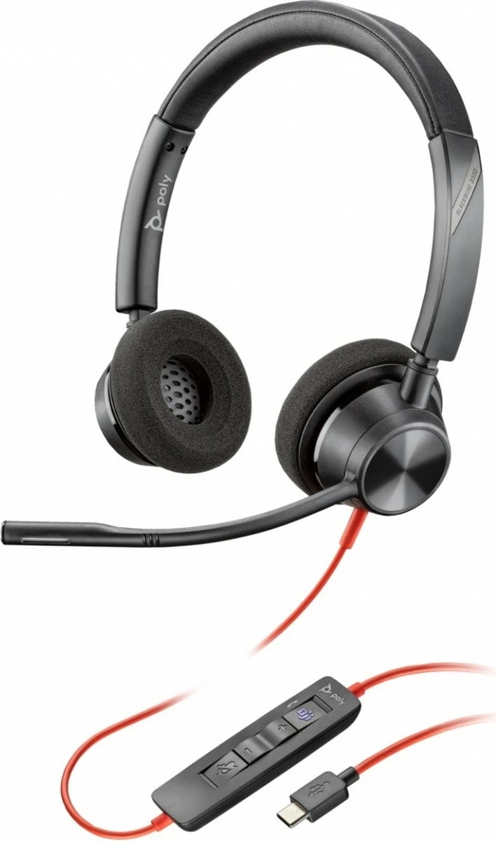 Kufje POLY Blackwire 3320 MST, me mikrofon, USB-C/A, 8X220AA, e zezë