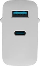 Karikues Natec Ribera GaN 65W me USB-A dhe USB-C, i bardhë