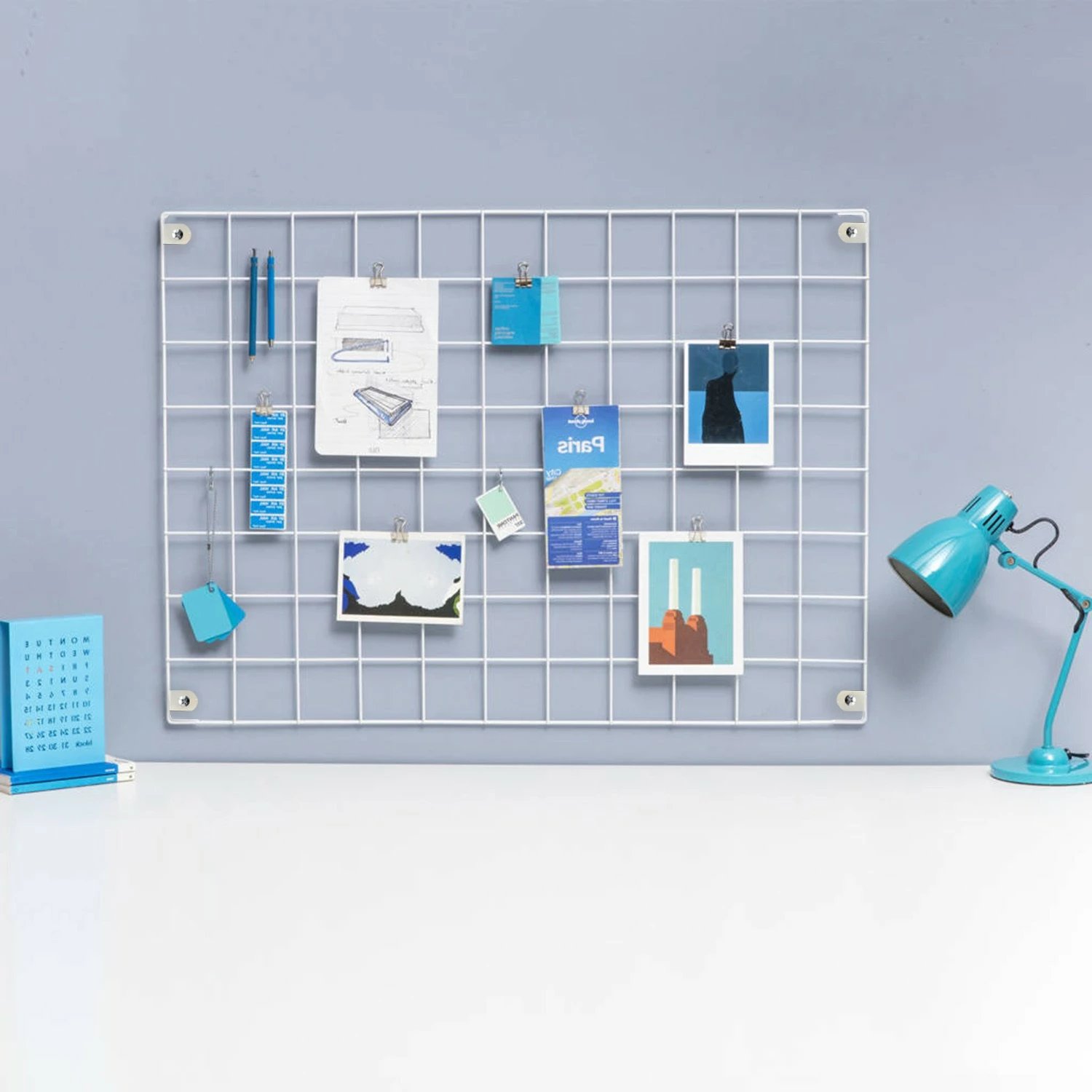 Aksesor dekorativ metalik për mur Wallity, i bardhë, WR001, 50x70x3cm