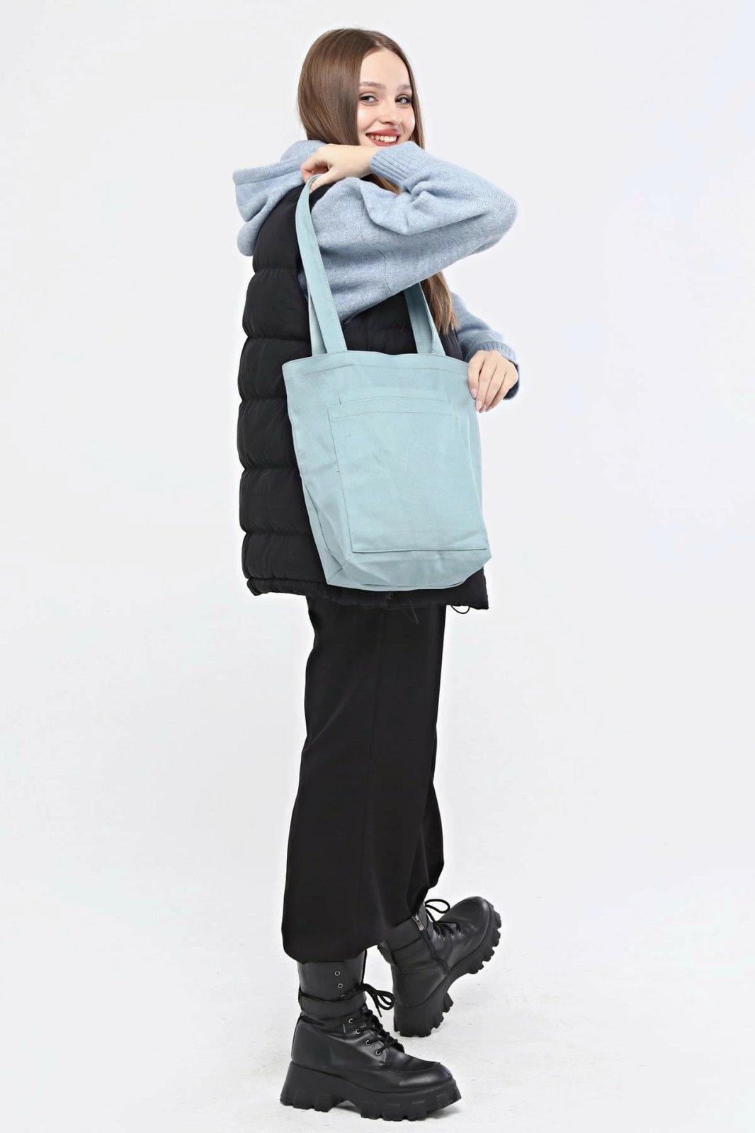 Çantë tote Zoozie Bags, 2121, ngjyrë kaltër