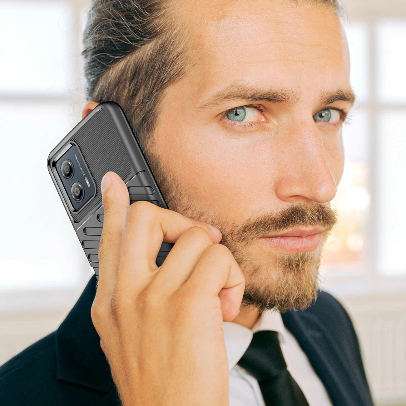 Mbështjellës Hurtel Thunder Case për Motorola Moto G53, TPU, zi