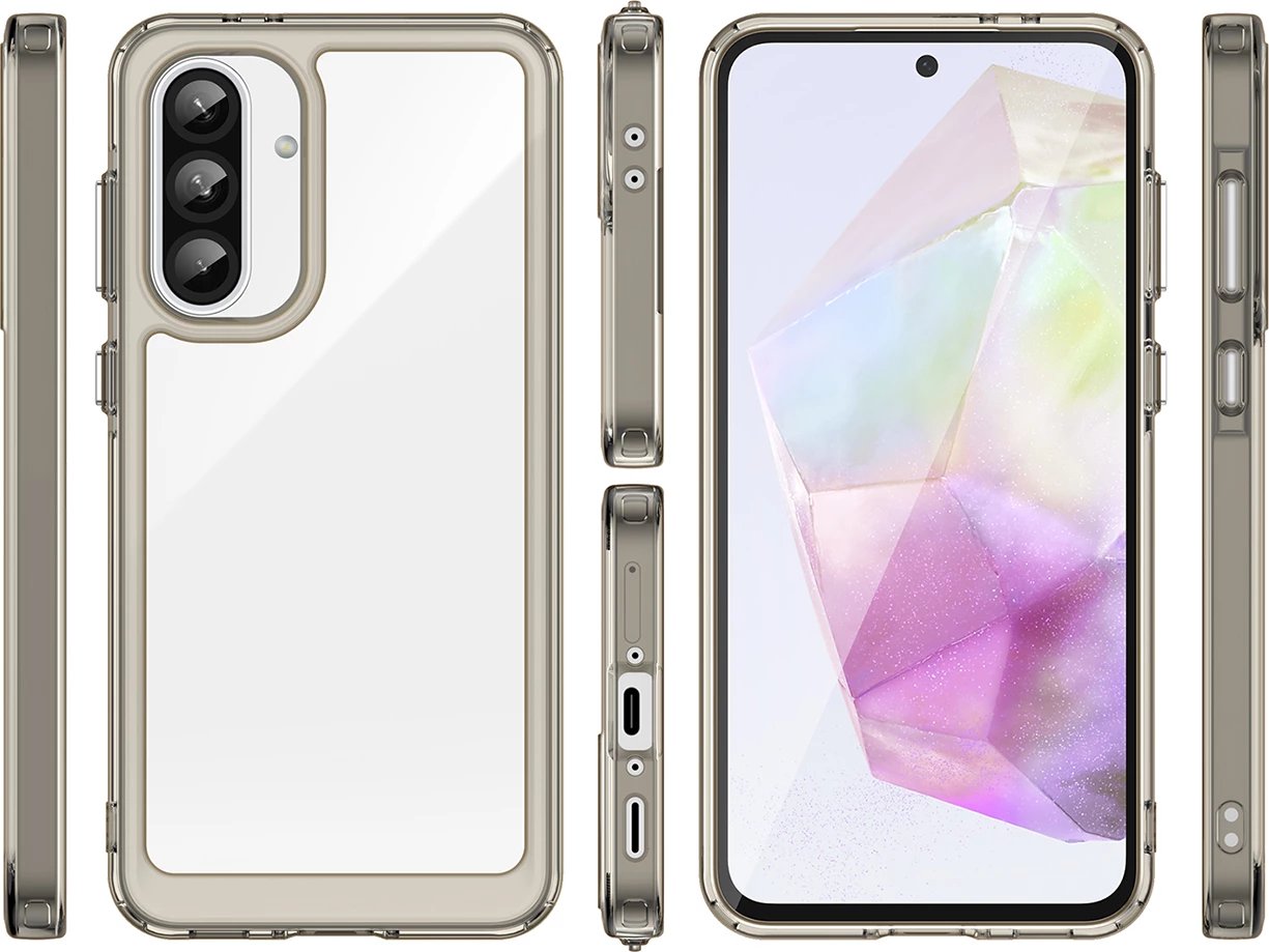 Mbështjellës Hurtel Outer Space Case për Samsung Galaxy A56, gjysmë-transparent, i zi