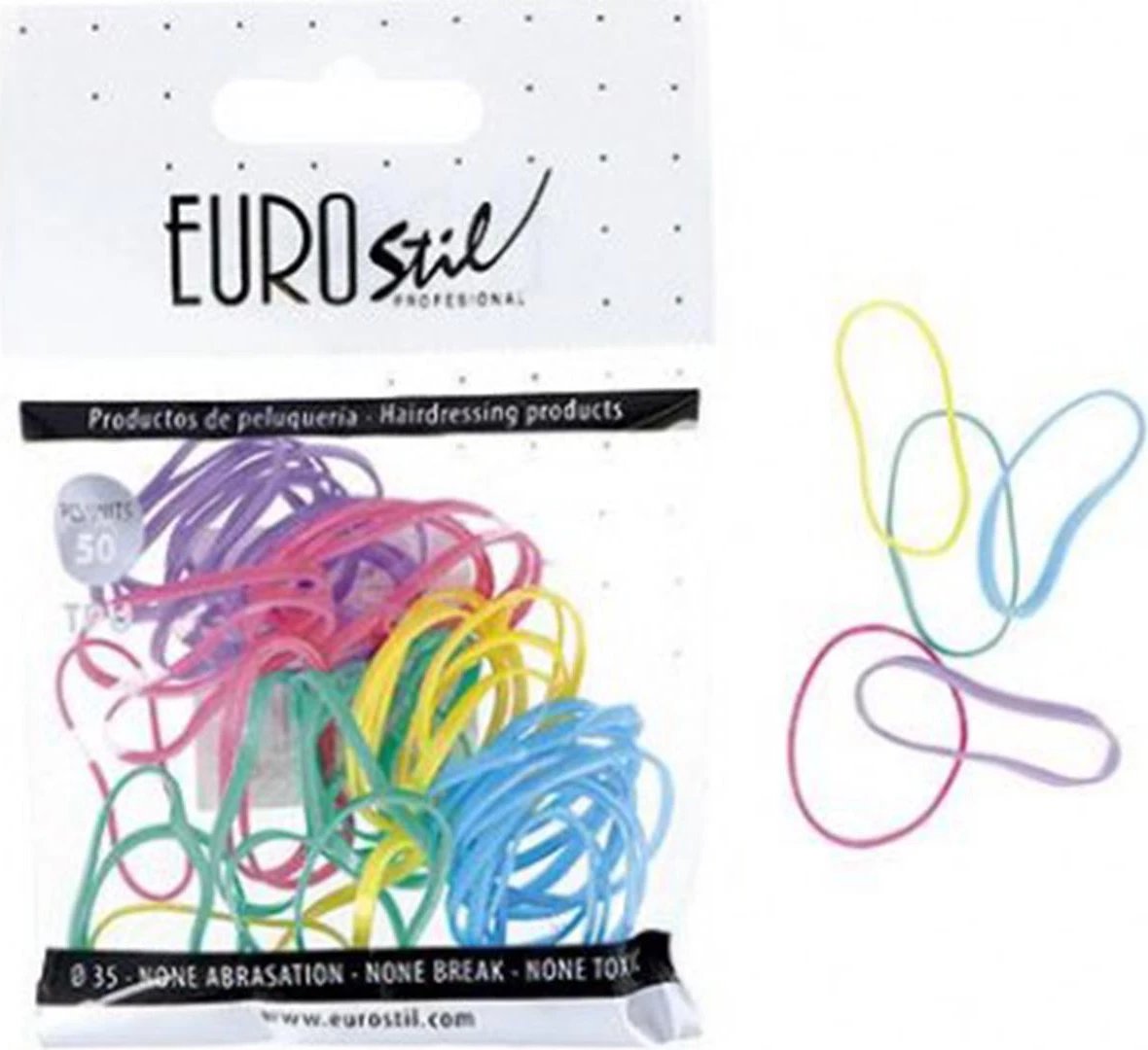 Gomëza flokësh EUROSTIL Cabello Bolsa De Gomas Colores 50 copë shumëngjyrëshe