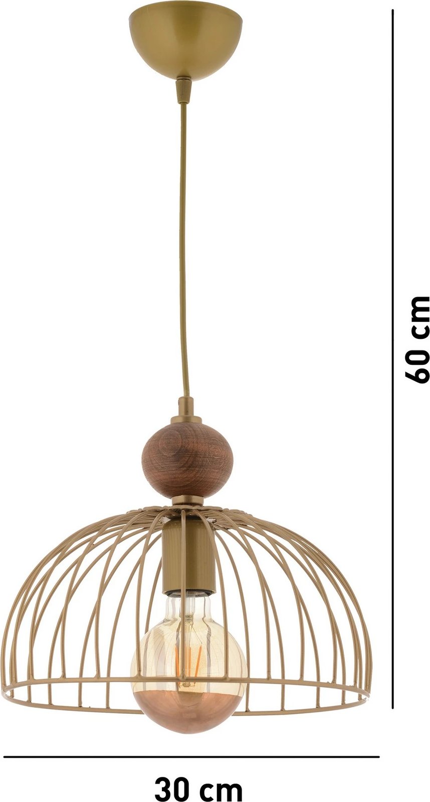 Llambë tavani Opviq, Dorris, dru, ngjyrë ari, natyrale